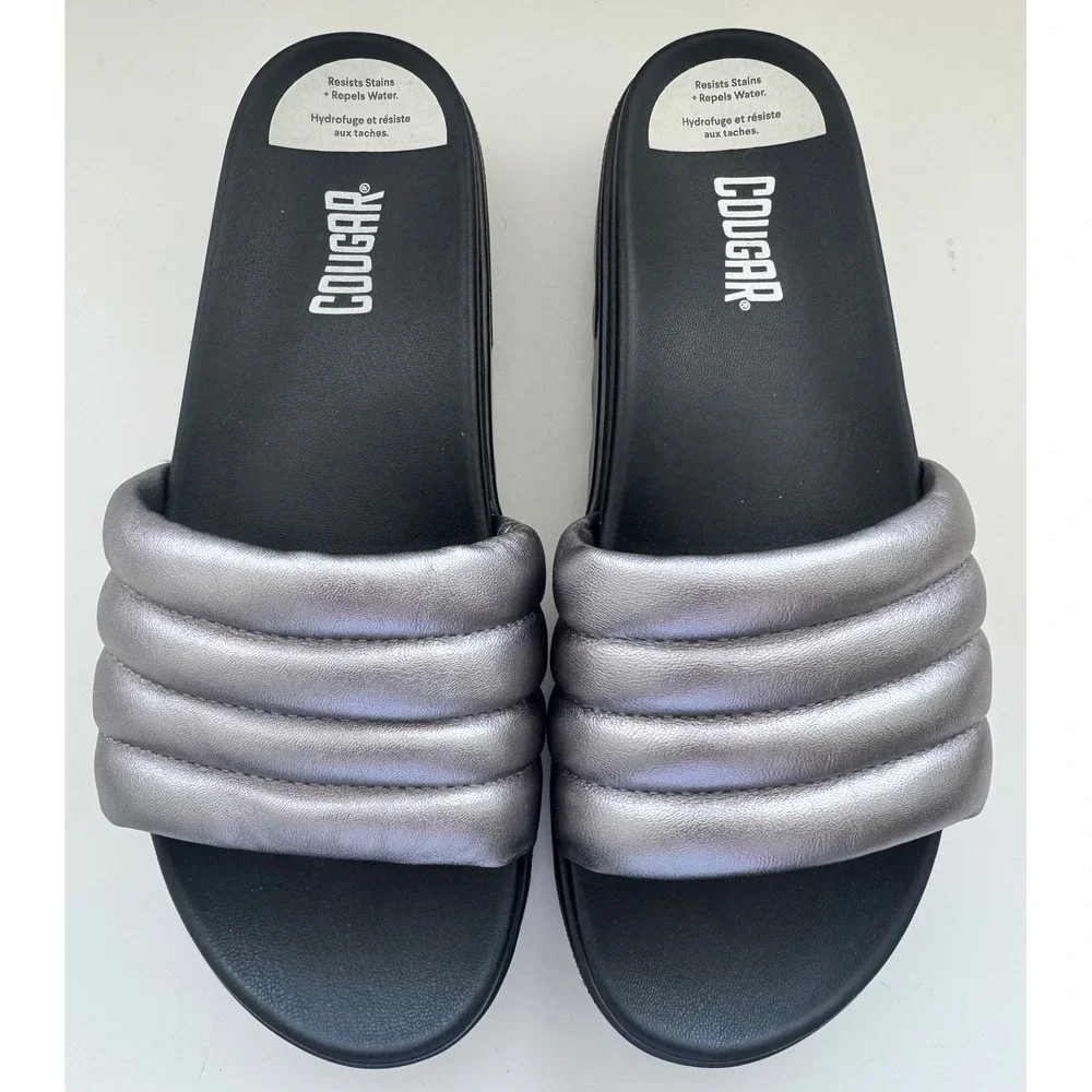 Cougar Prato-L Slide Sandal‎ (Women) - Metallic Silver Size 9 NWOB